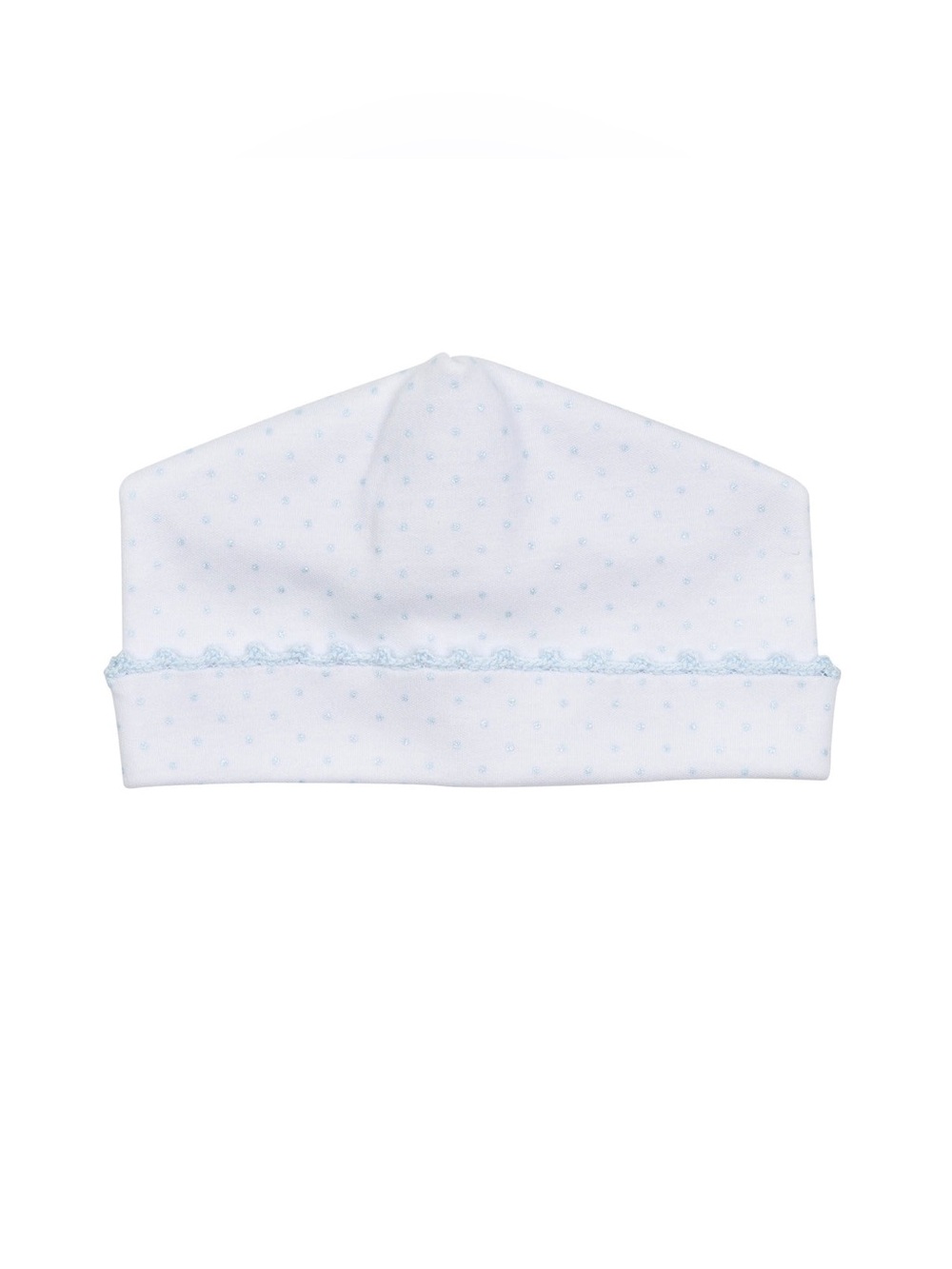 Magnolia White Baby Beanie with Light Blue Accents 2 hats + 1 footie